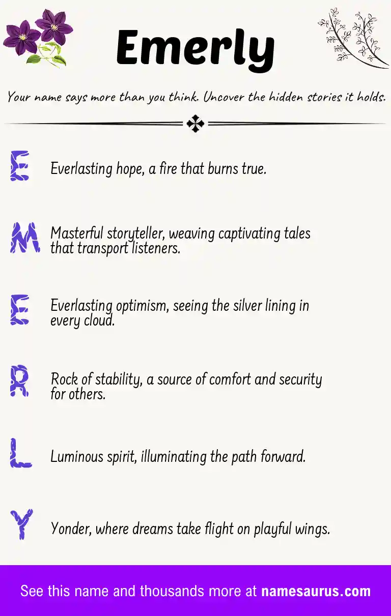 Acrostic poem about Emerly.