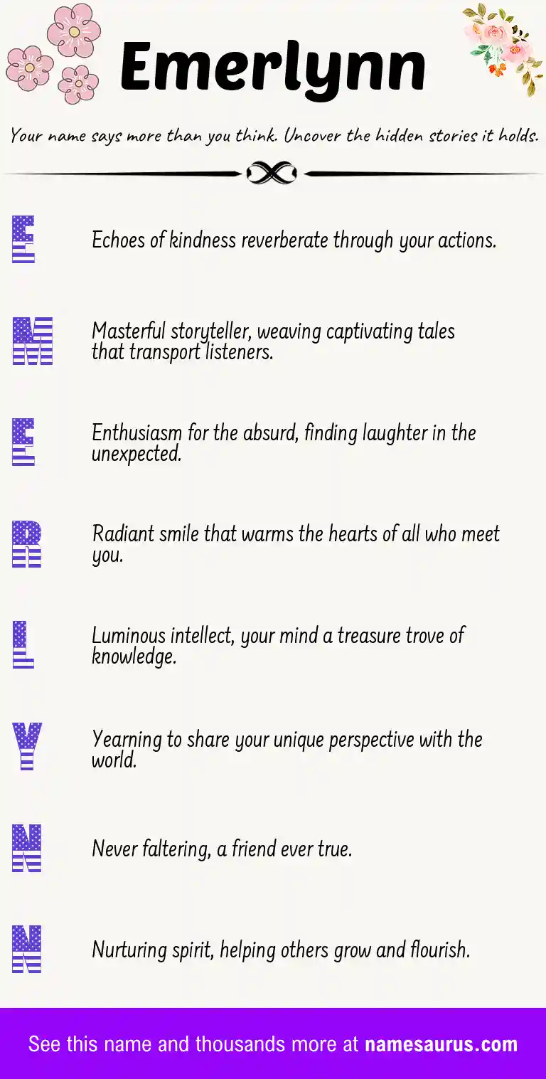 Acrostic poem about Emerlynn.