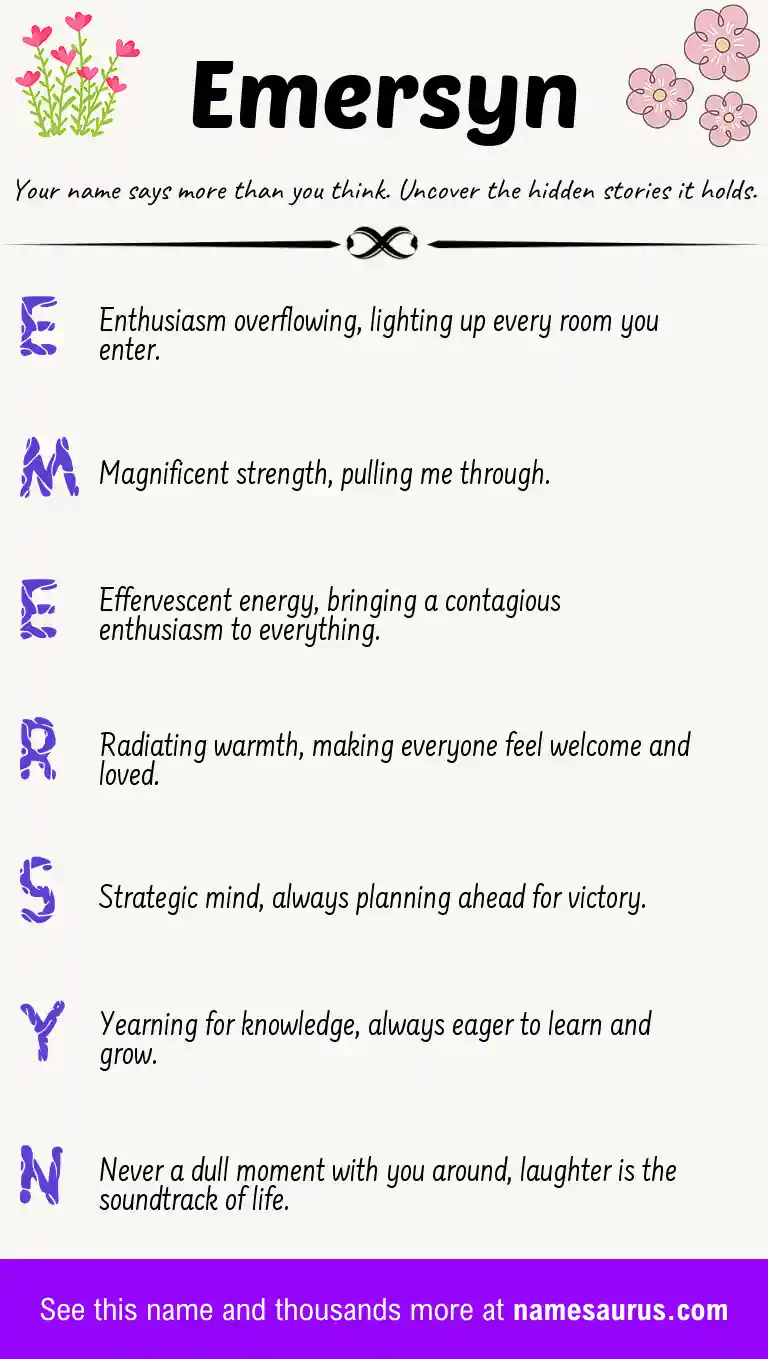 Acrostic poem about Emersyn.