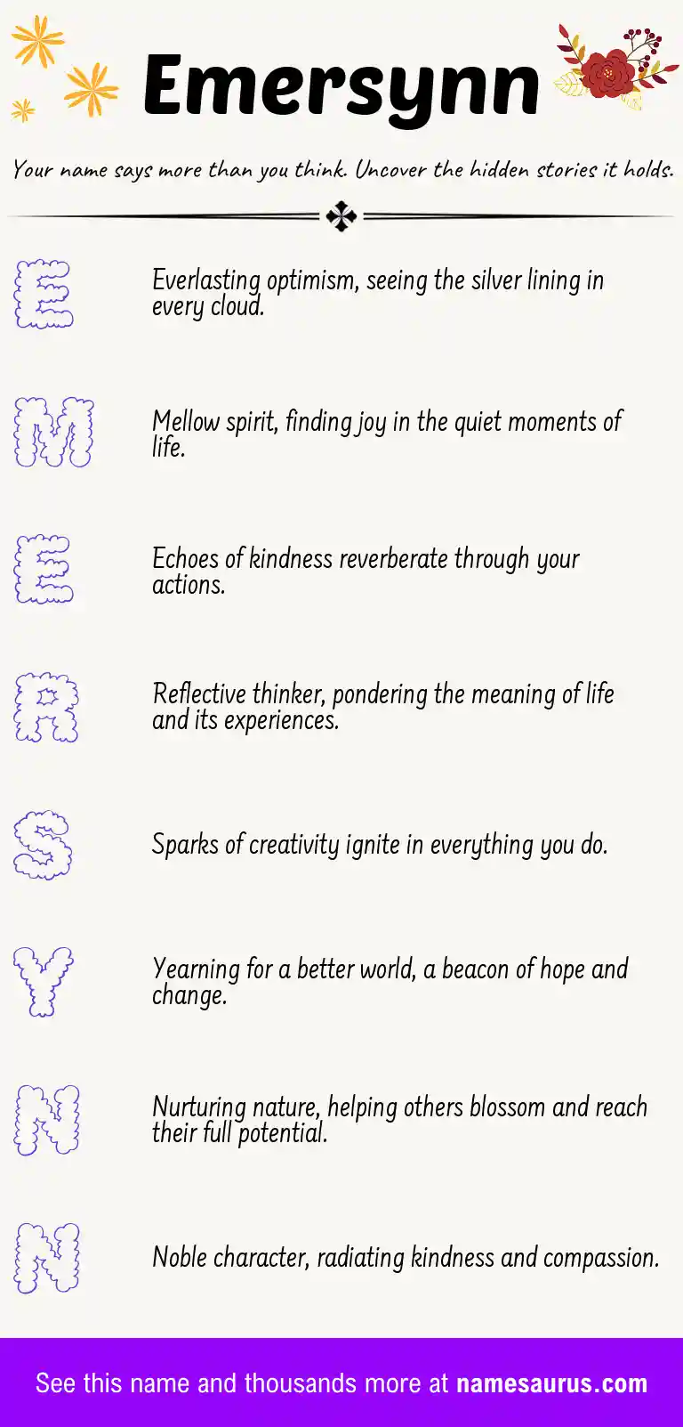 Acrostic poem about Emersynn.