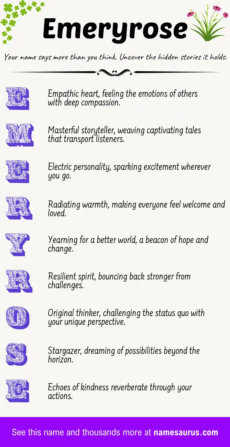 Acrostic poem about Emeryrose.
