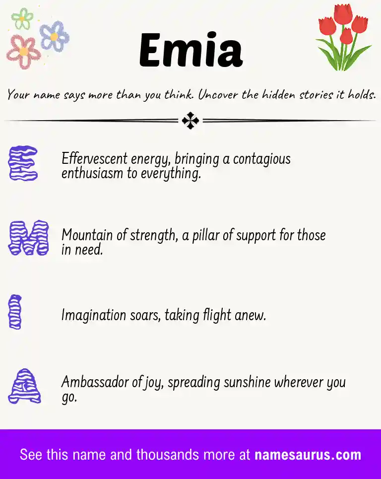 Acrostic poem about Emia.