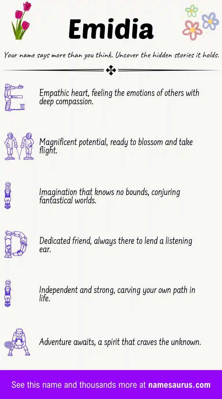 Acrostic poem about Emidia.