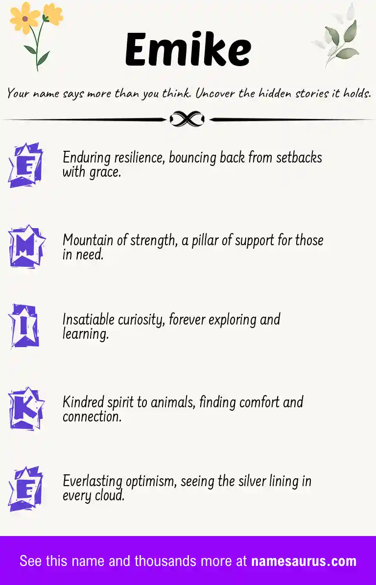 Acrostic poem about Emike.