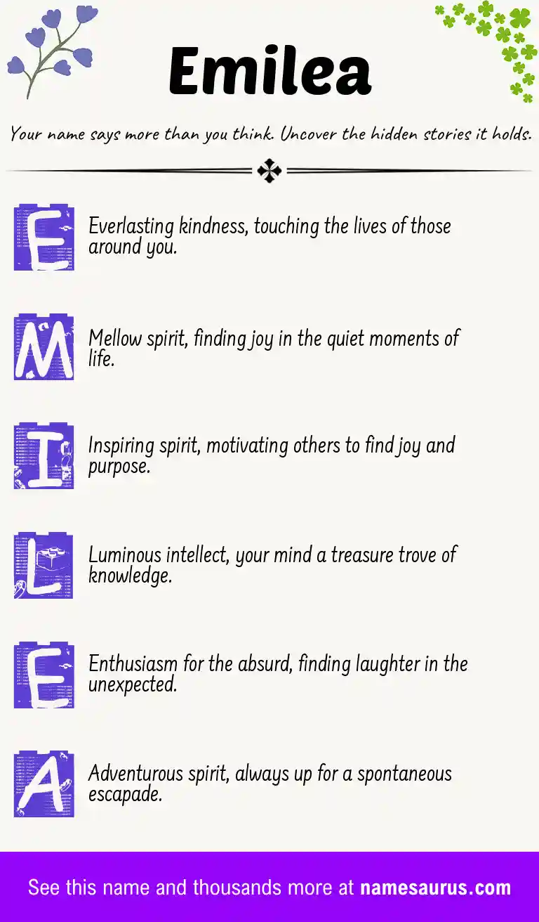 Acrostic poem about Emilea.