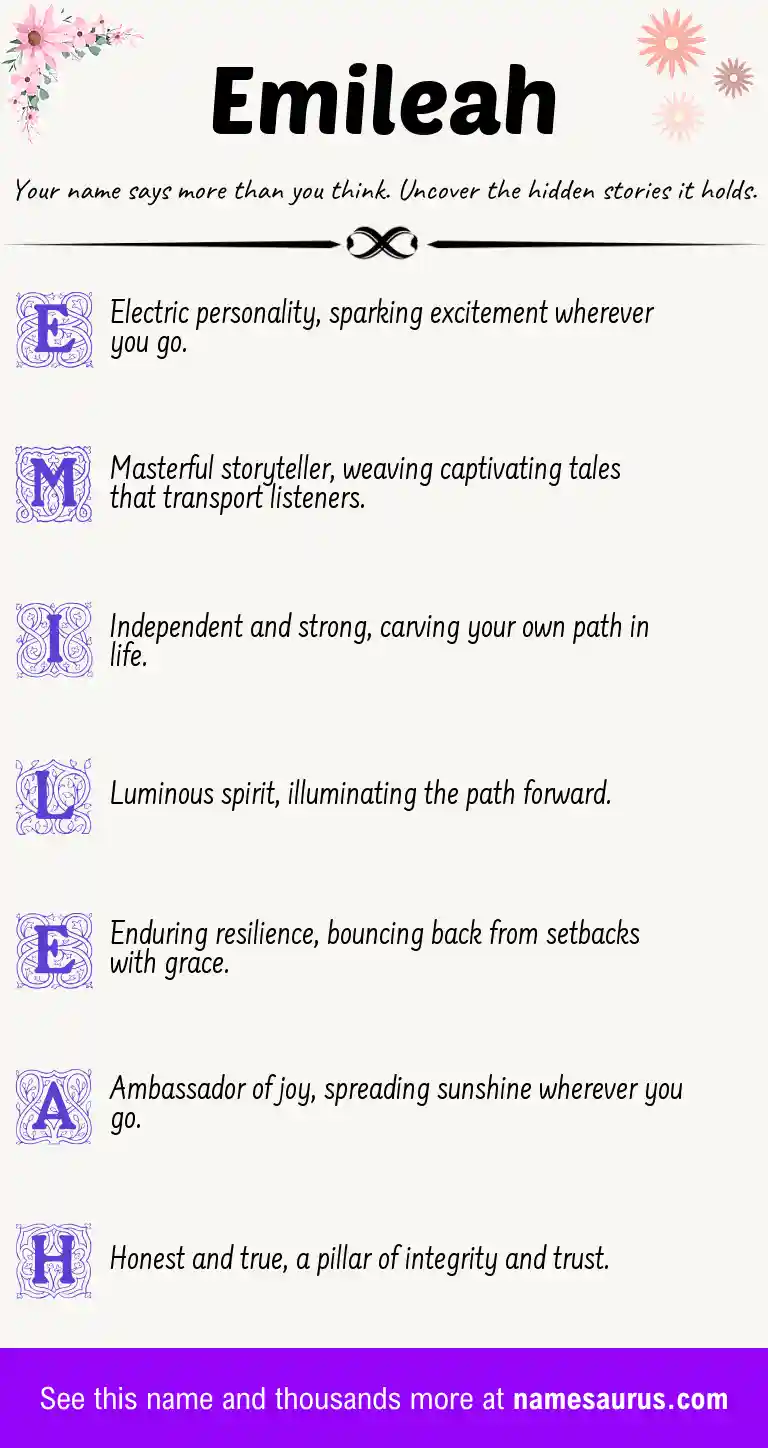 Acrostic poem about Emileah.