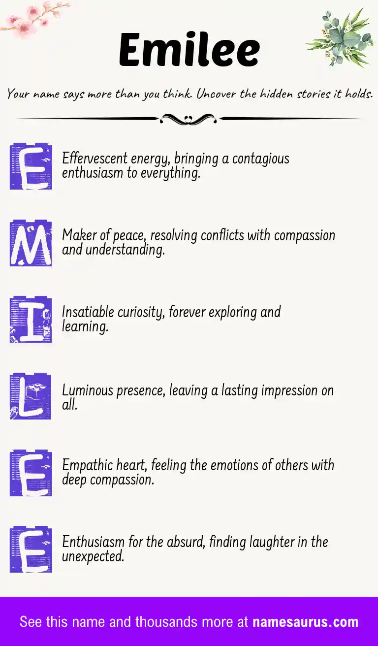 Acrostic poem about Emilee.