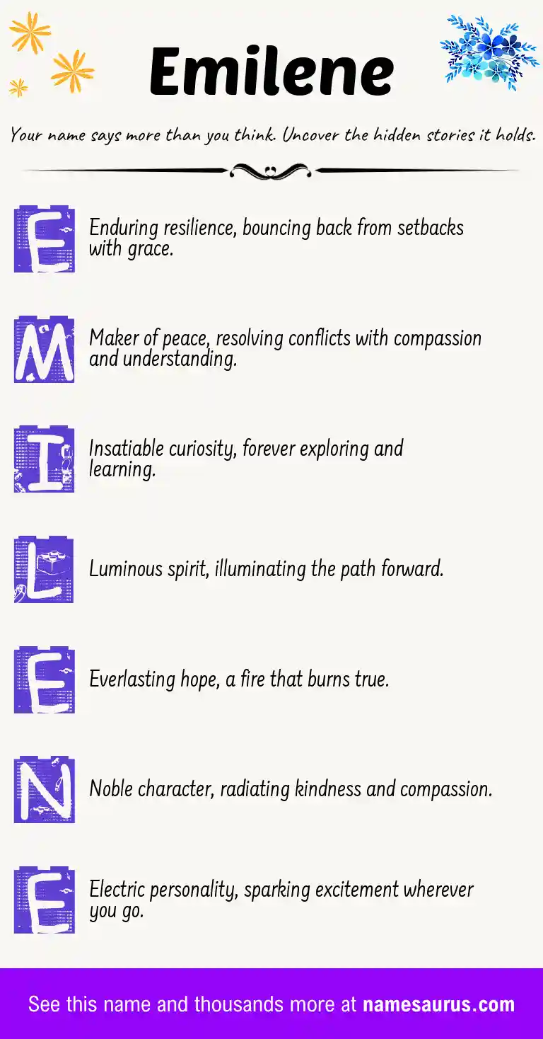 Acrostic poem about Emilene.