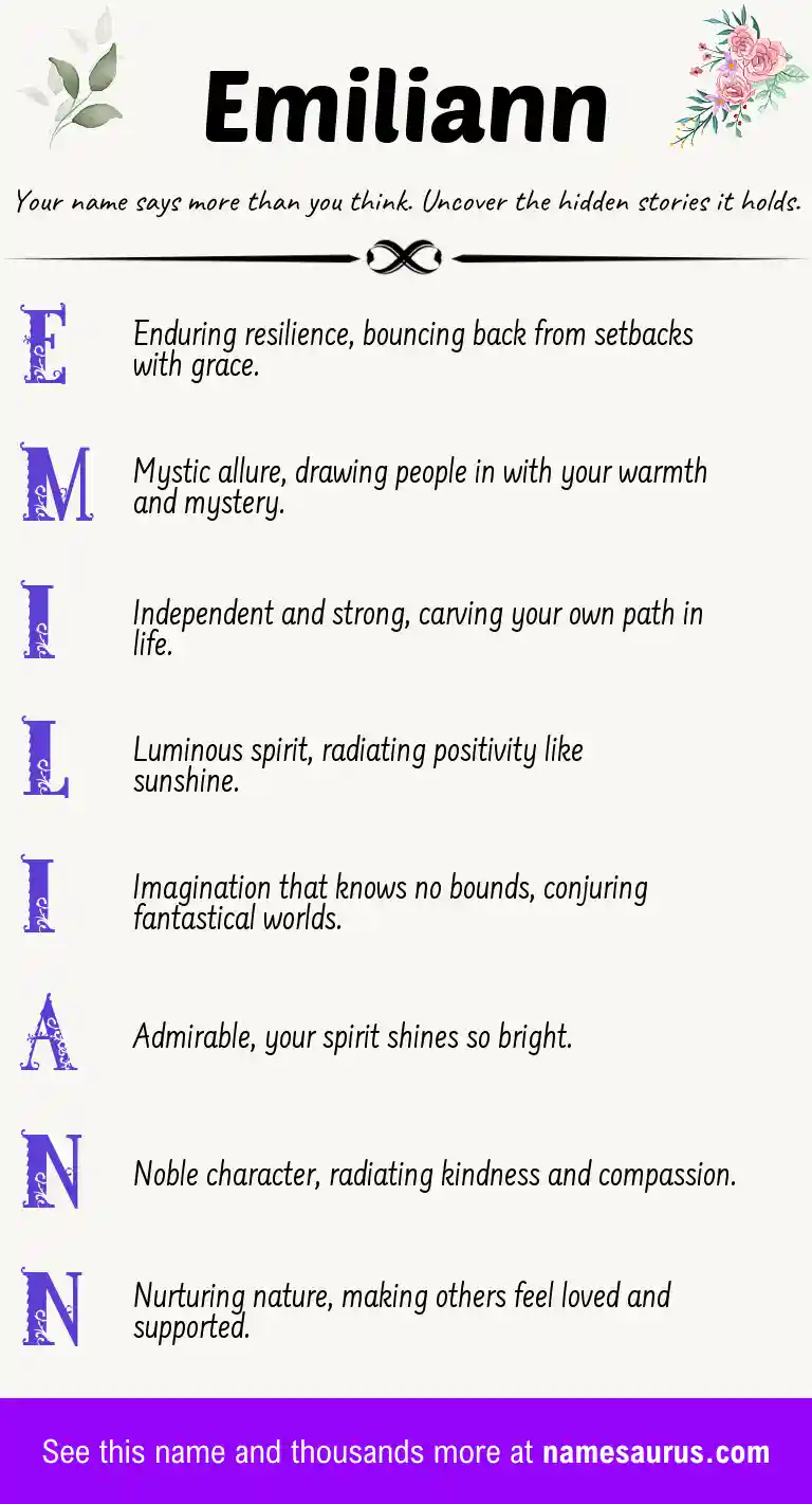 Acrostic poem about Emiliann.