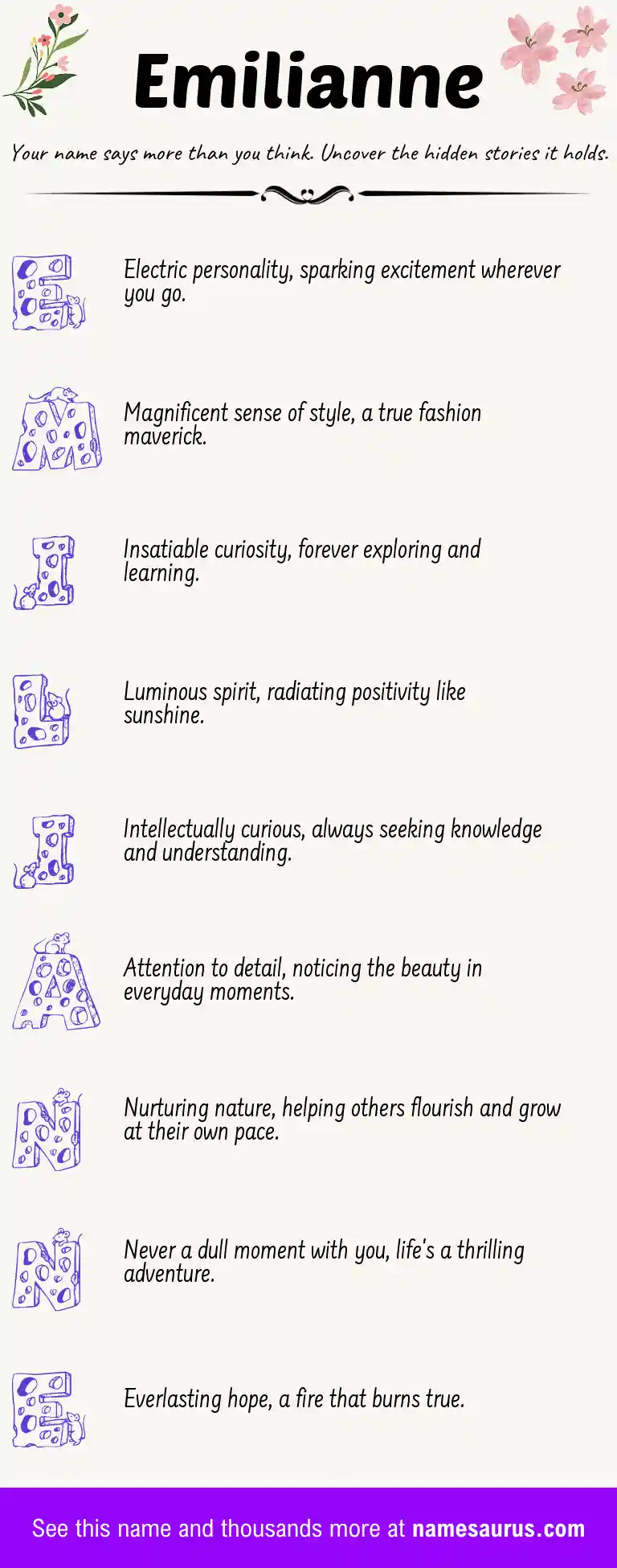 Acrostic poem about Emilianne.