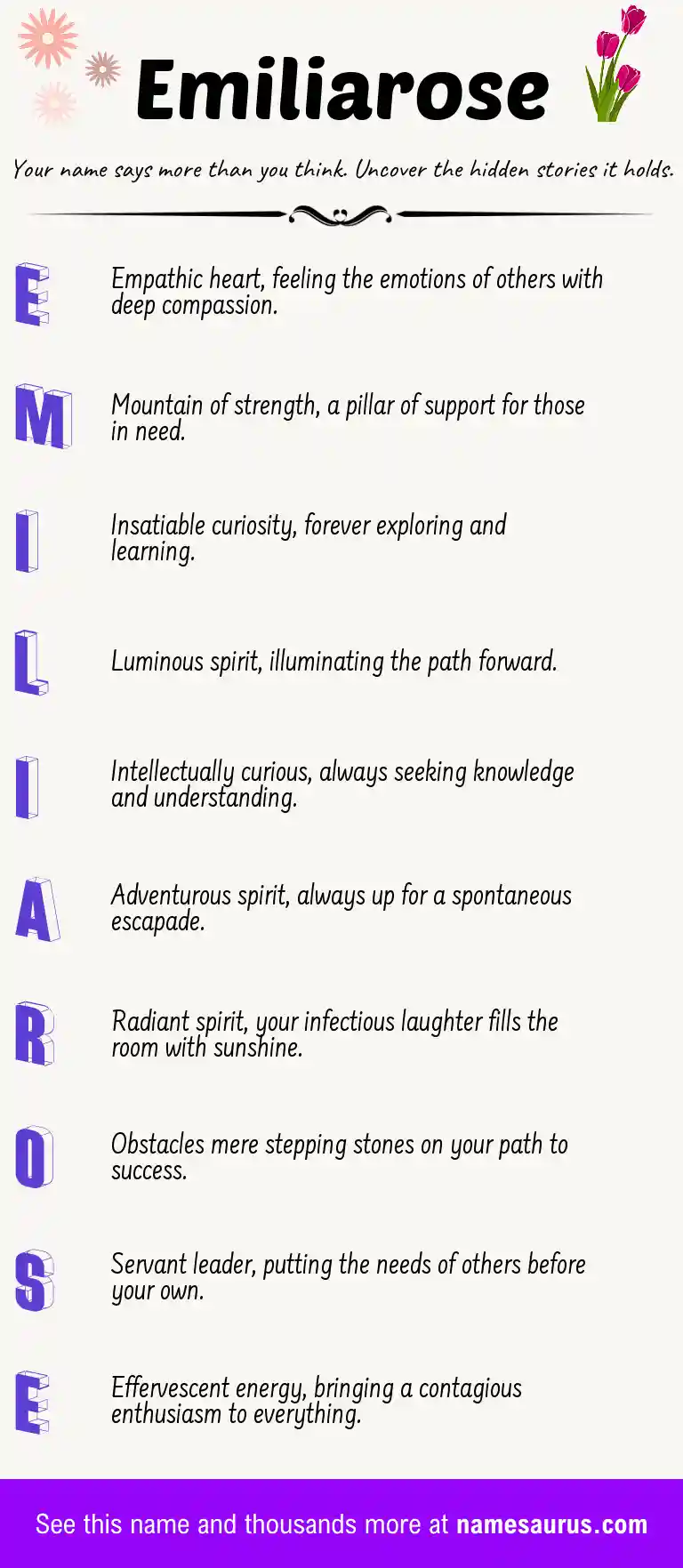 Acrostic poem about Emiliarose.