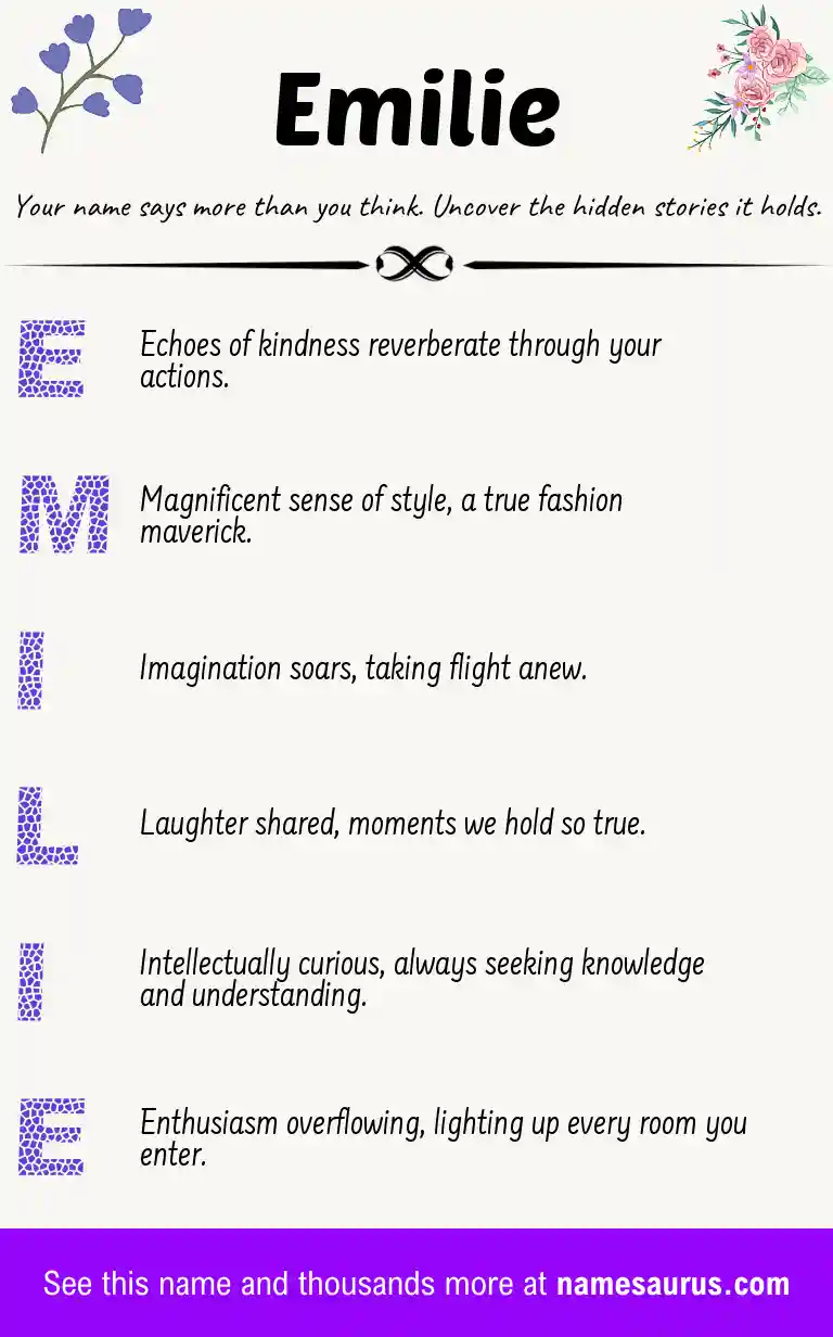 Acrostic poem about Emilie.