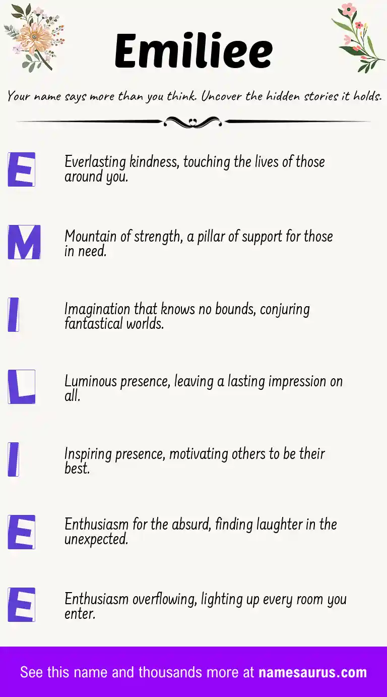 Acrostic poem about Emiliee.
