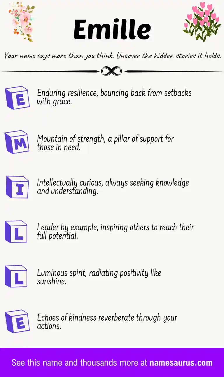 Acrostic poem about Emille.