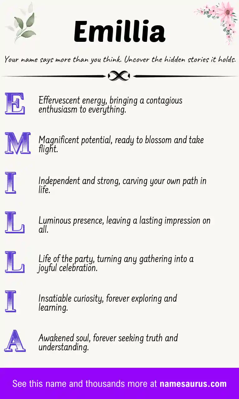Acrostic poem about Emillia.