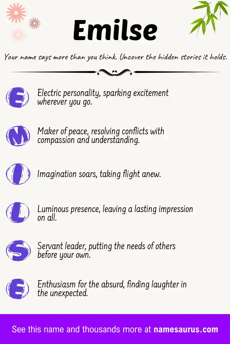 Acrostic poem about Emilse.