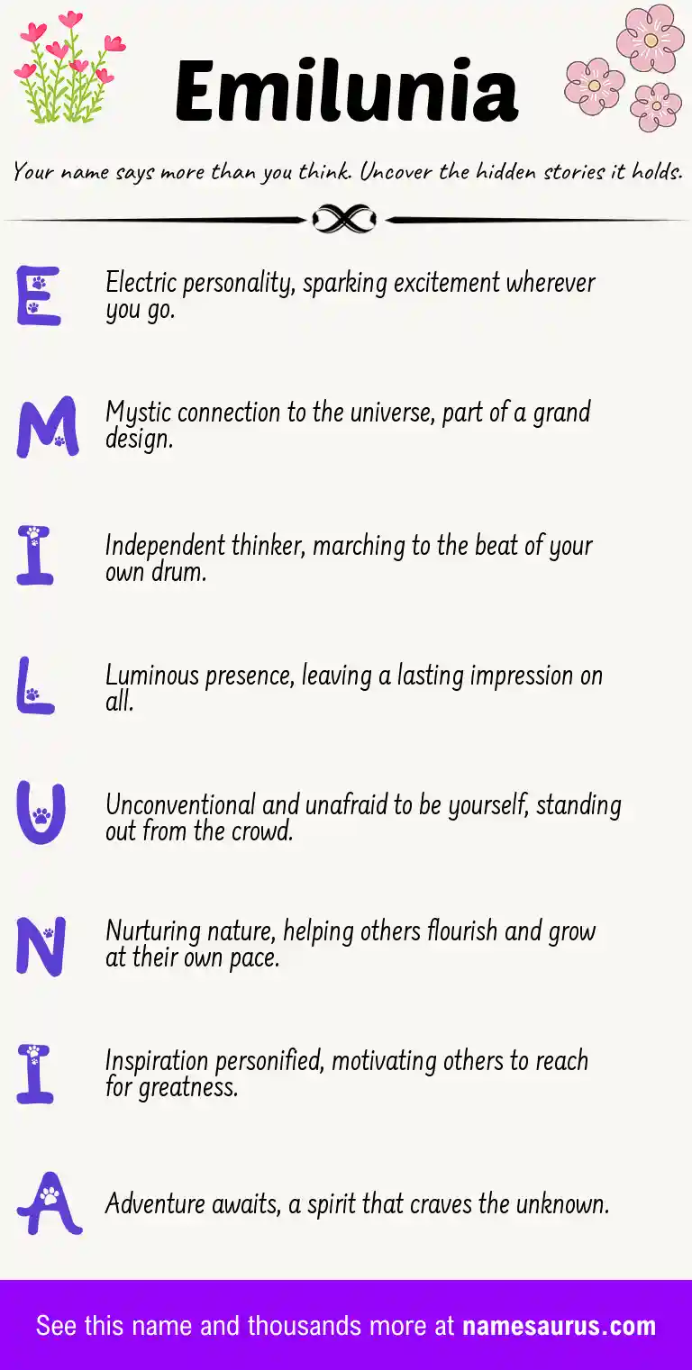 Acrostic poem about Emilunia.