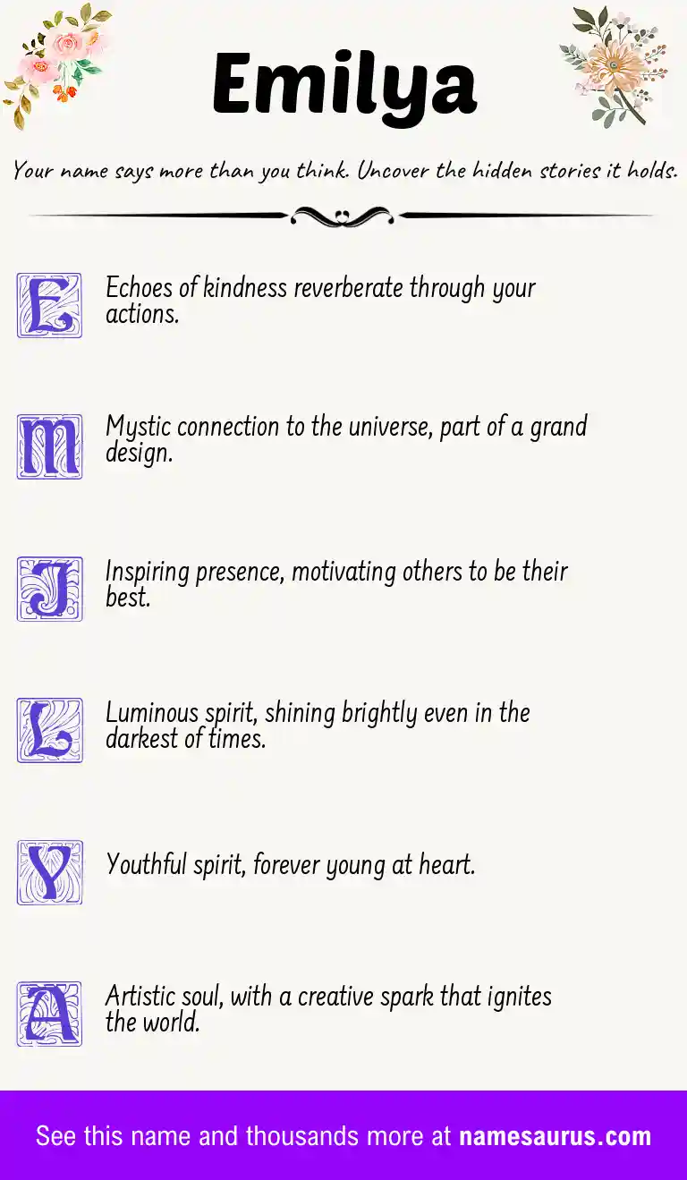 Acrostic poem about Emilya.