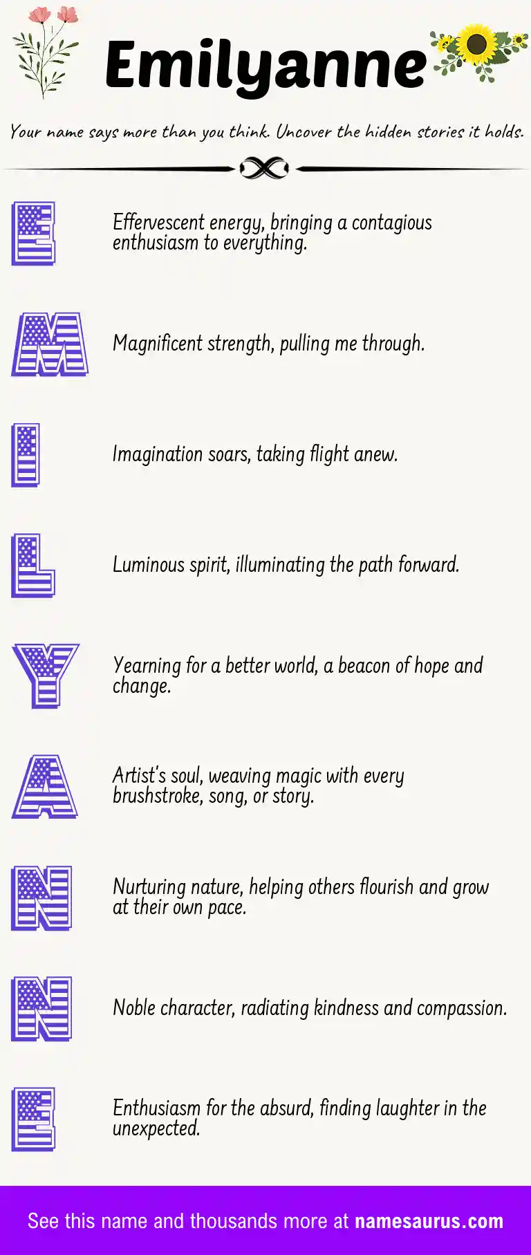 Acrostic poem about Emilyanne.