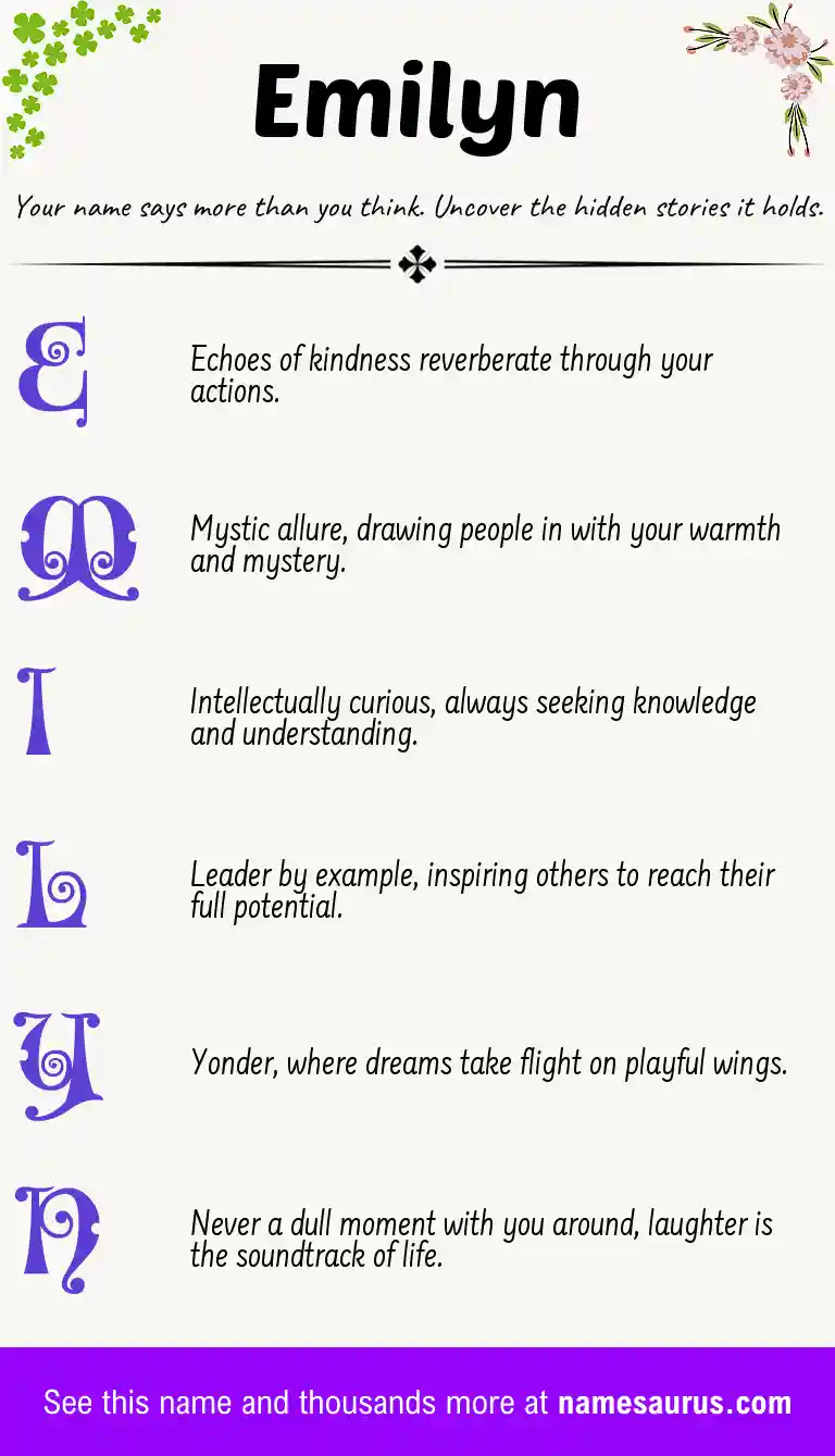 Acrostic poem about Emilyn.