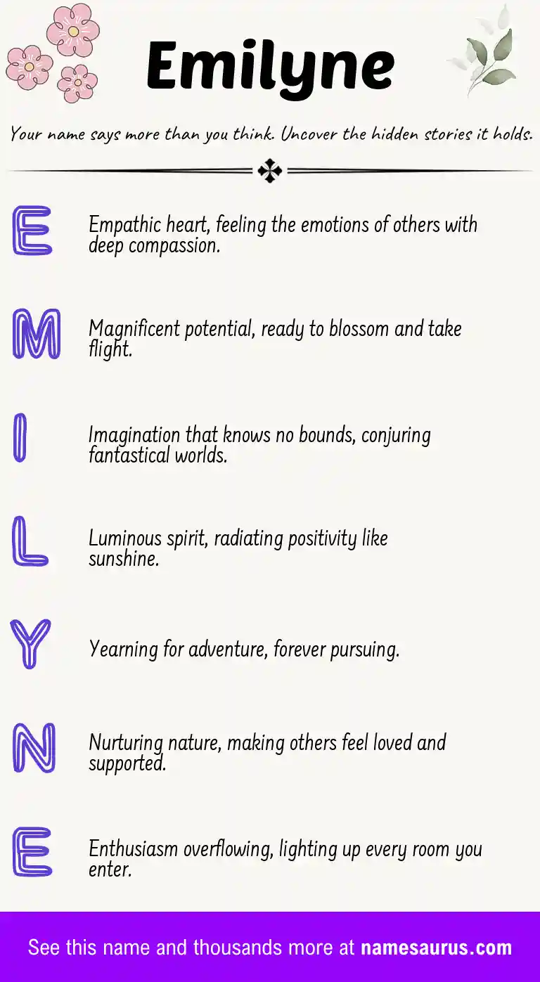 Acrostic poem about Emilyne.