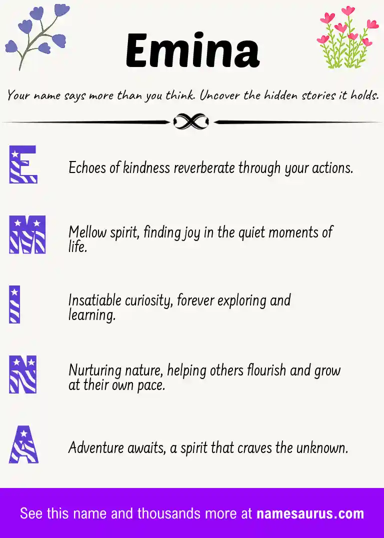 Acrostic poem about Emina.