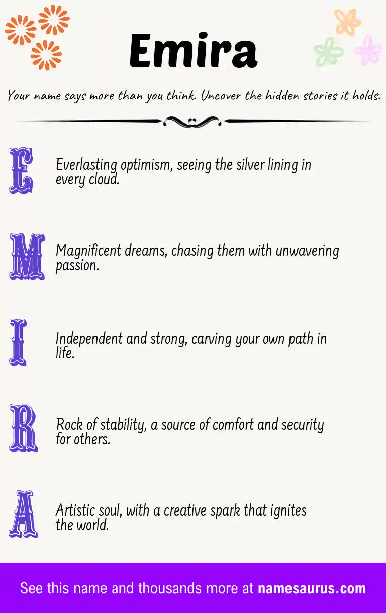 Acrostic poem about Emira.