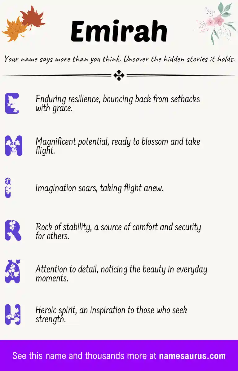 Acrostic poem about Emirah.
