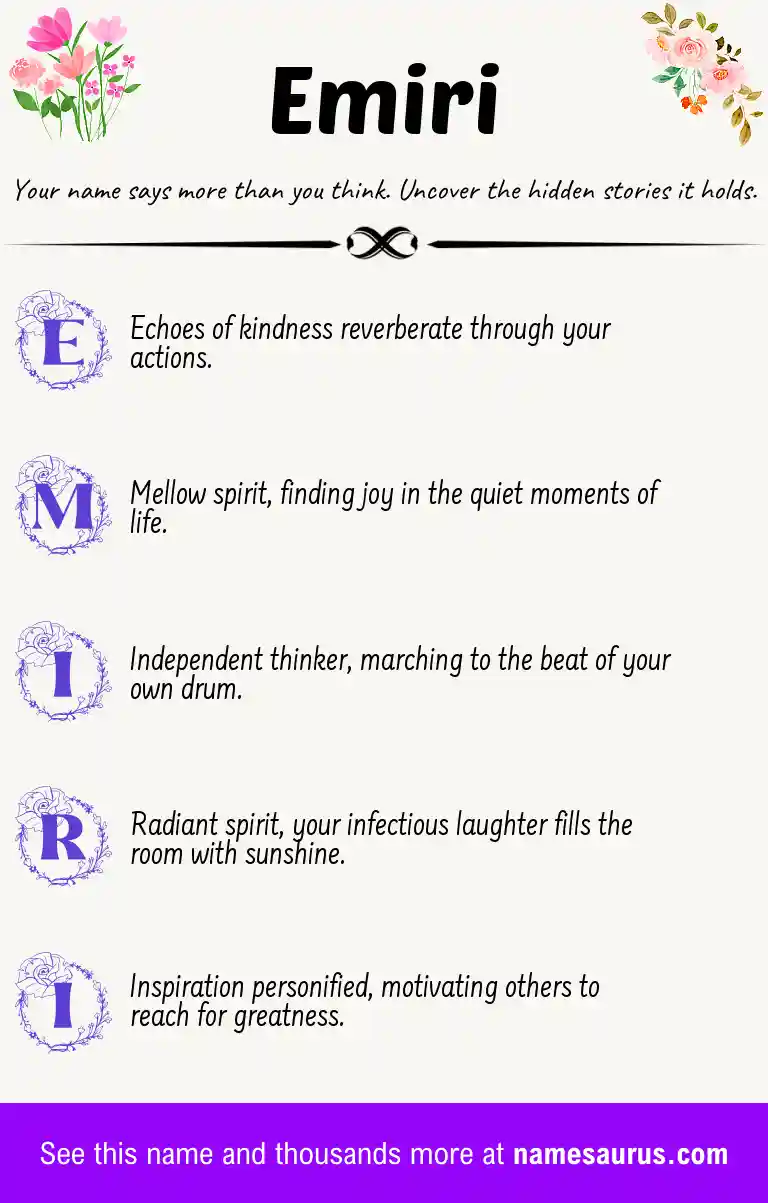 Acrostic poem about Emiri.