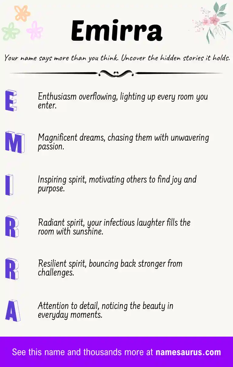 Acrostic poem about Emirra.