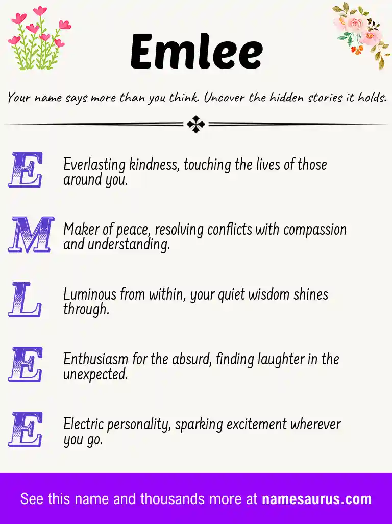 Acrostic poem about Emlee.