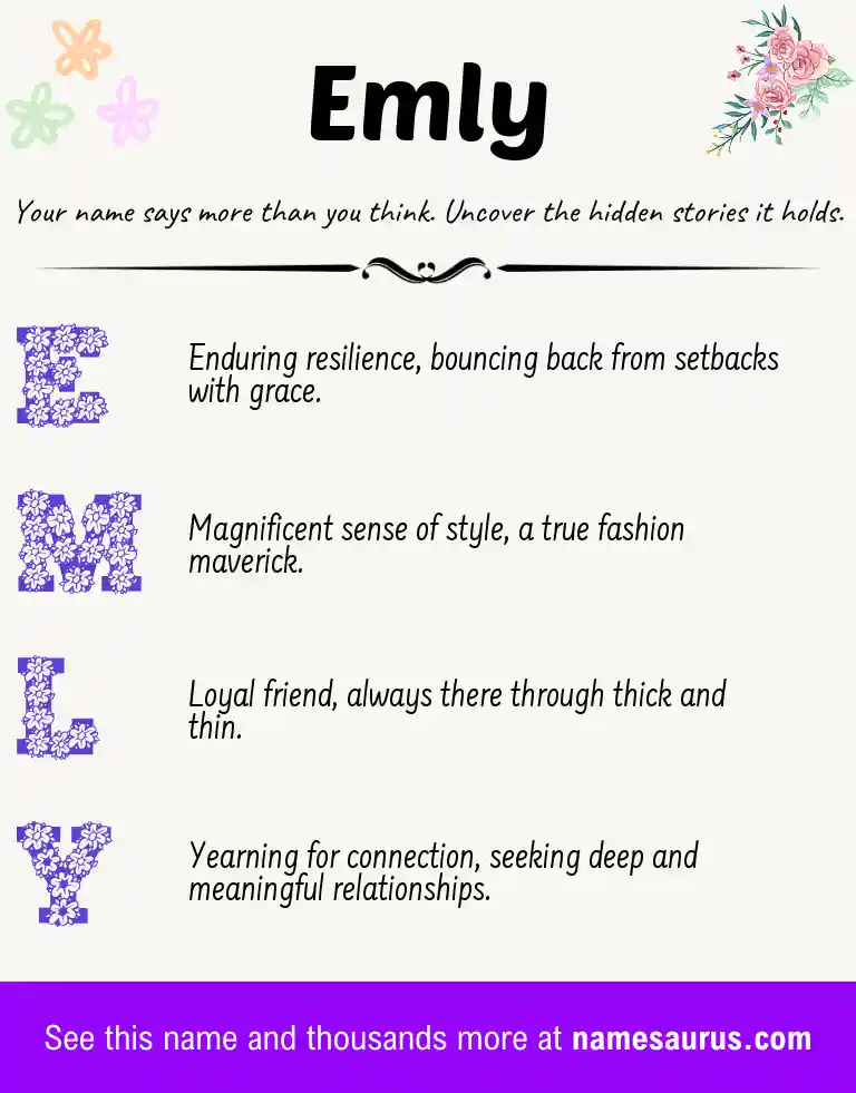 Acrostic poem about Emly.