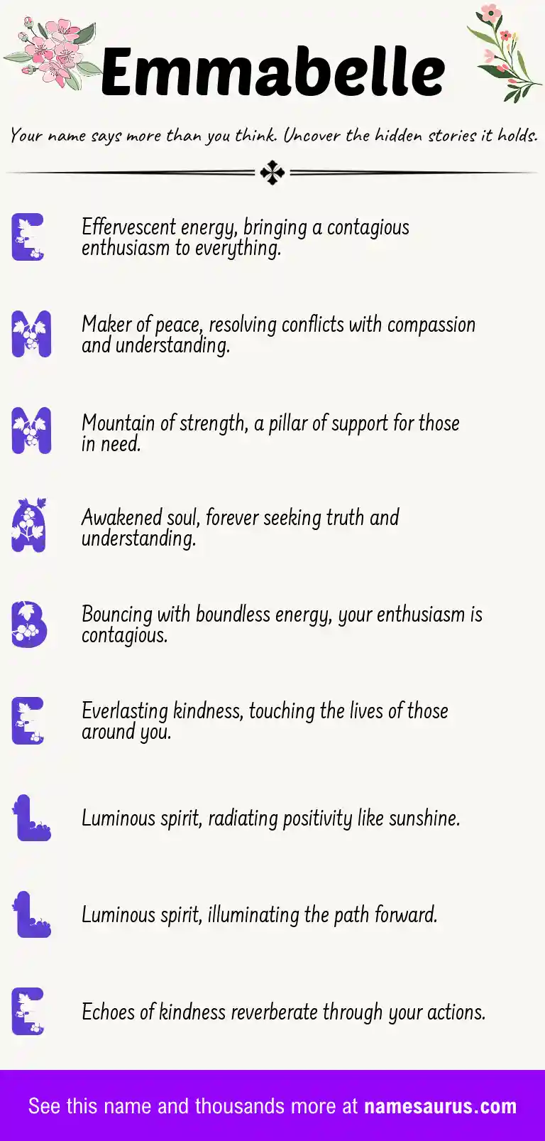 Acrostic poem about Emmabelle.