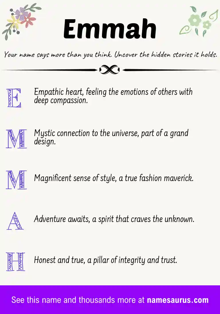 Acrostic poem about Emmah.