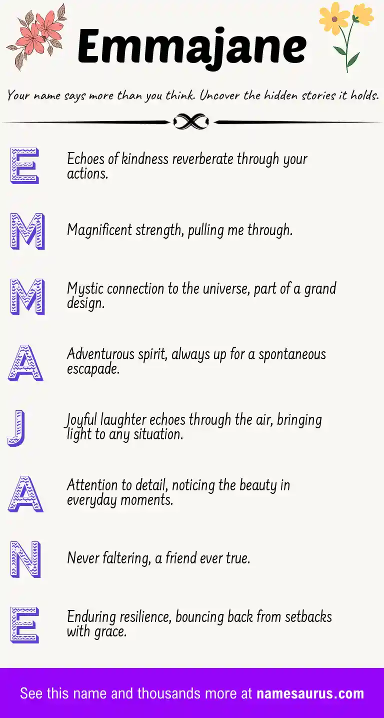 Acrostic poem about Emmajane.