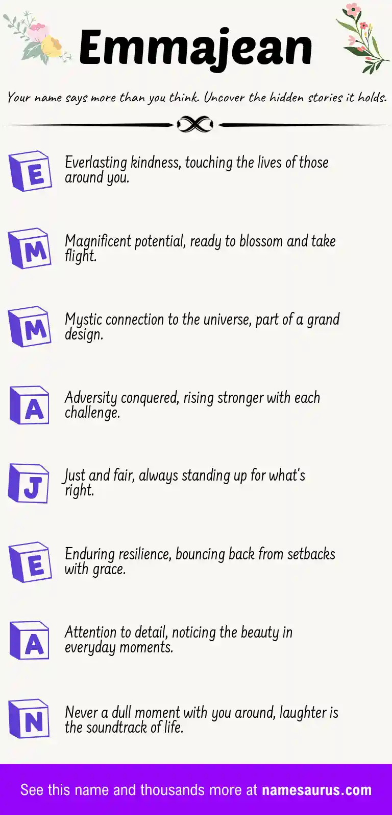 Acrostic poem about Emmajean.