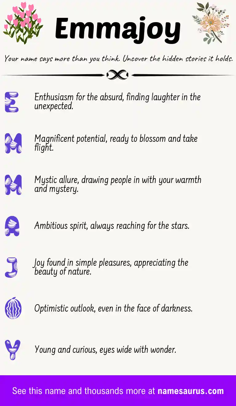 Acrostic poem about Emmajoy.
