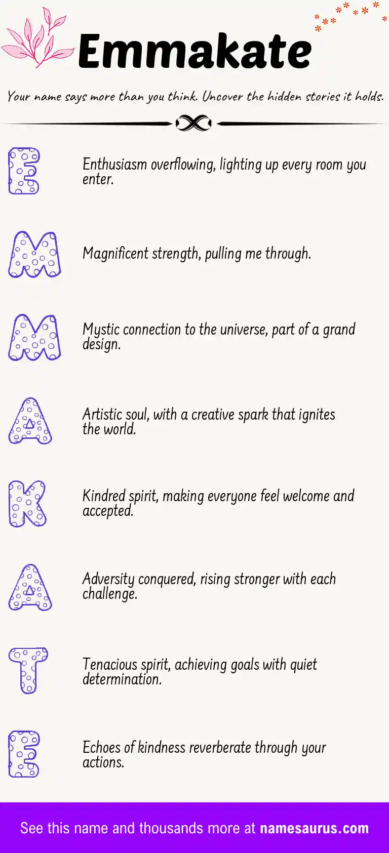Acrostic poem about Emmakate.