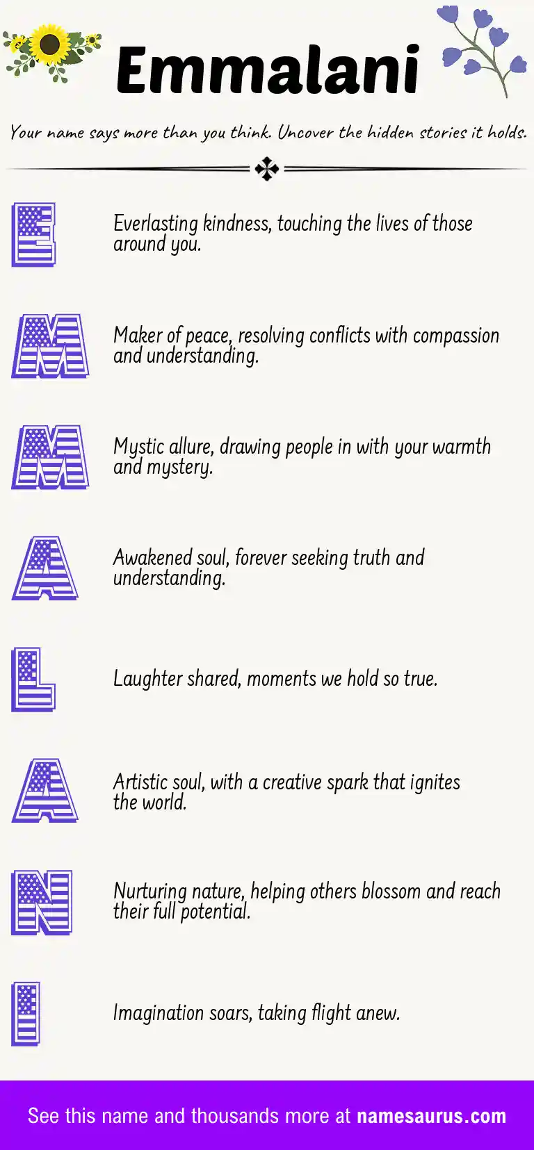 Acrostic poem about Emmalani.