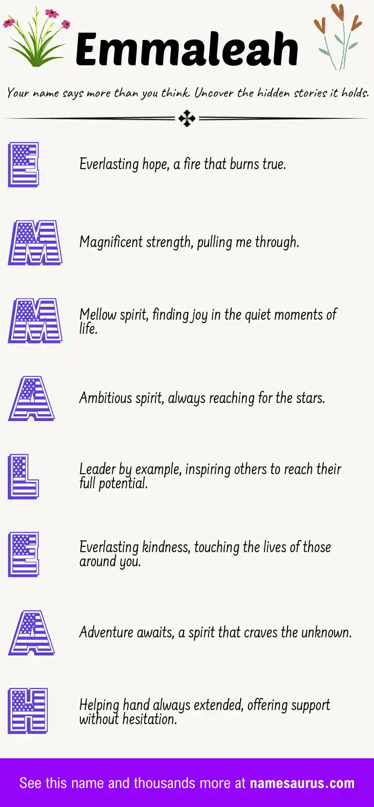 Acrostic poem about Emmaleah.