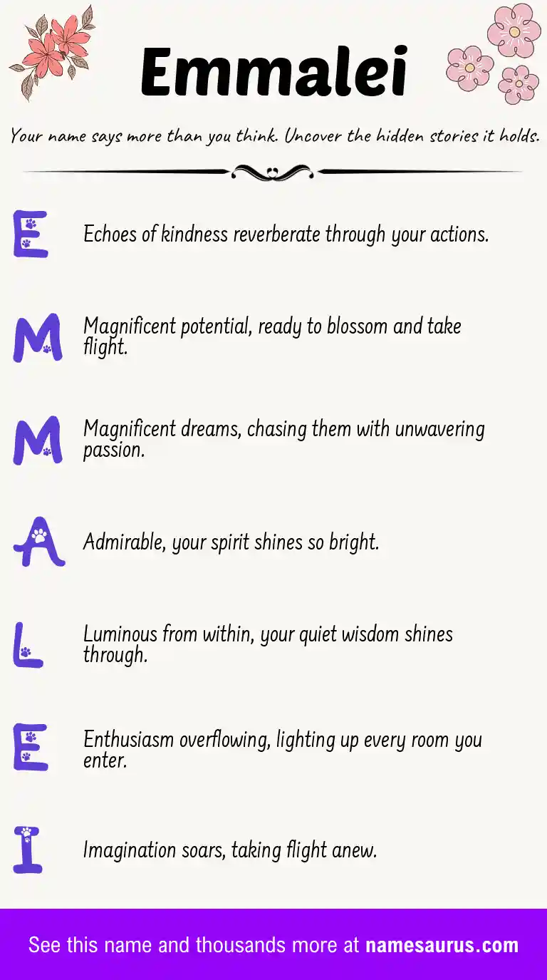 Acrostic poem about Emmalei.