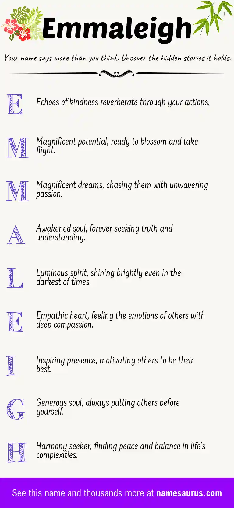 Acrostic poem about Emmaleigh.