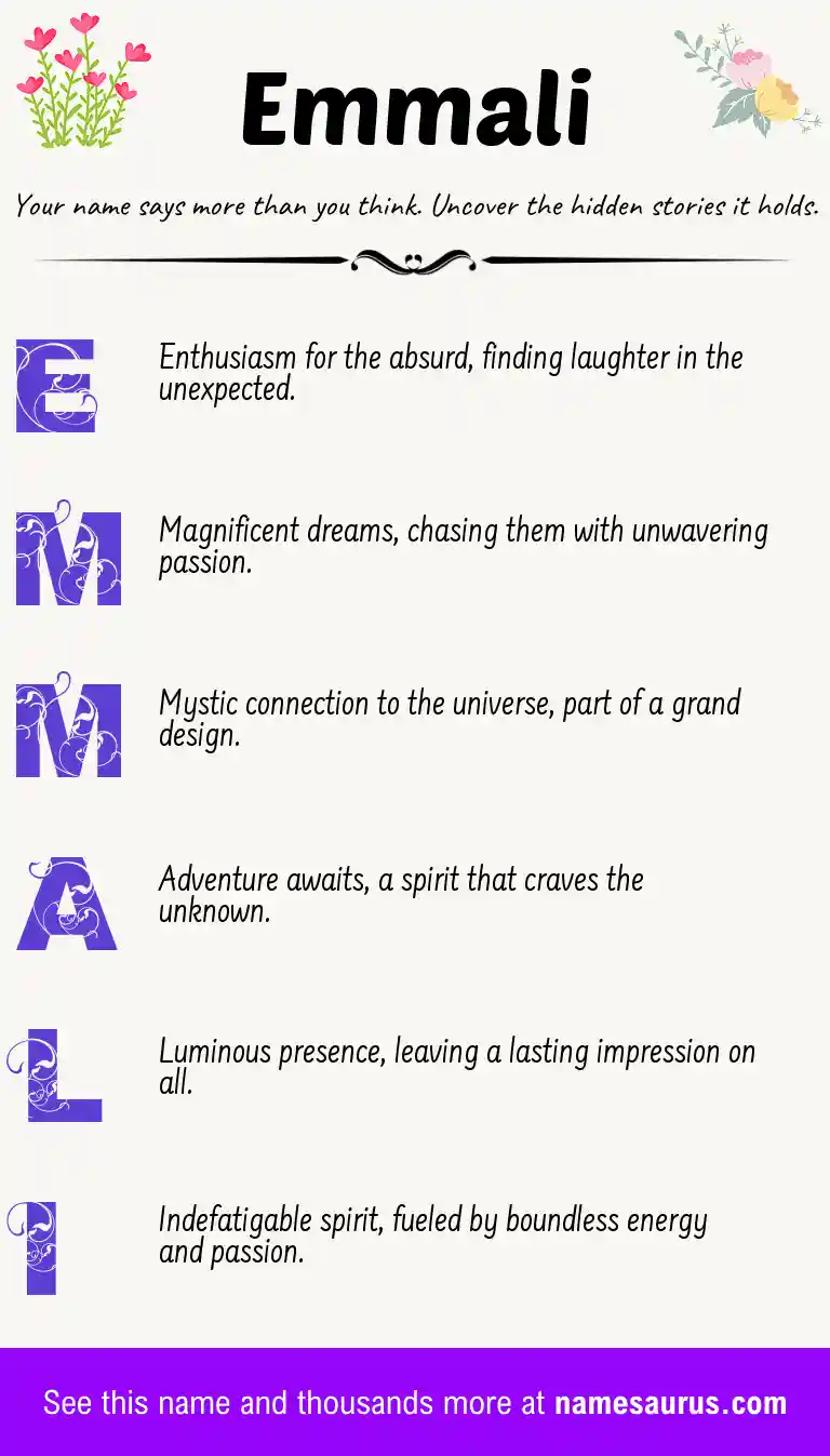 Acrostic poem about Emmali.