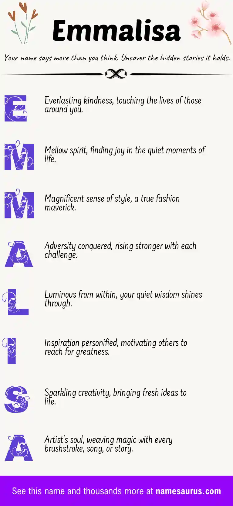 Acrostic poem about Emmalisa.