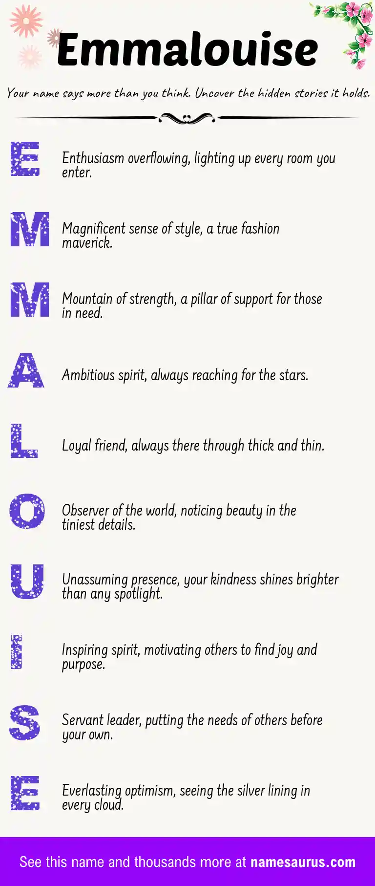 Acrostic poem about Emmalouise.