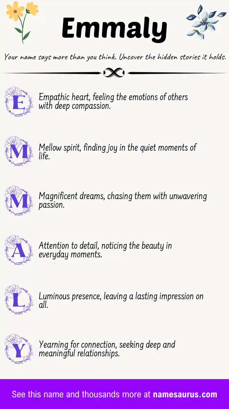 Acrostic poem about Emmaly.