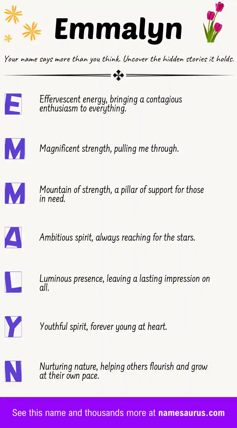 Acrostic poem about Emmalyn.