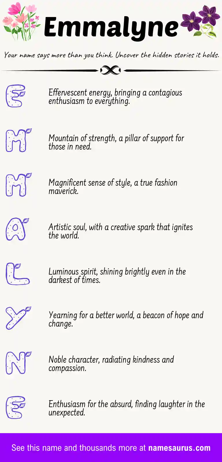 Acrostic poem about Emmalyne.