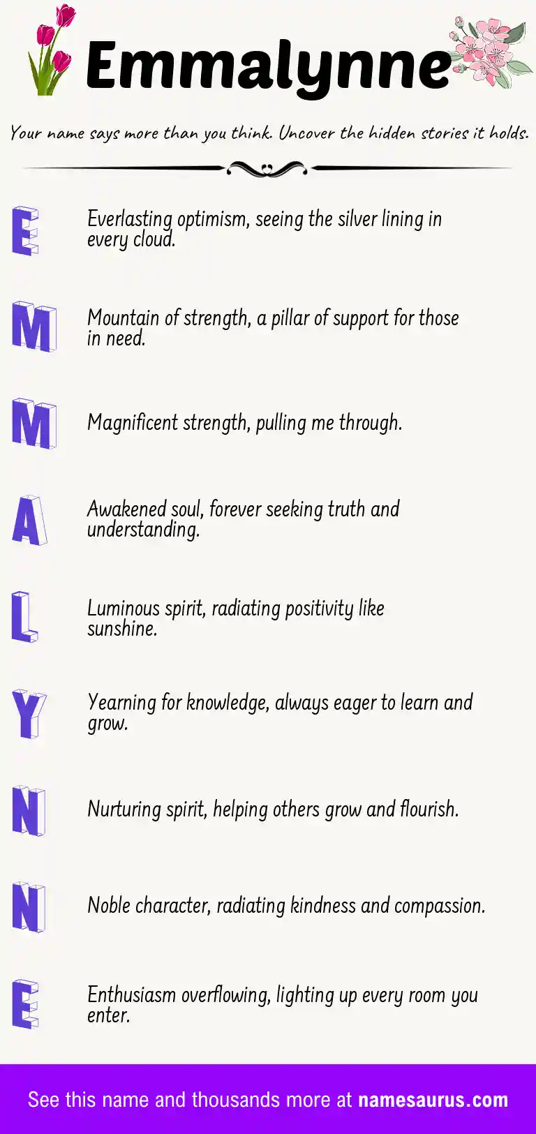 Acrostic poem about Emmalynne.