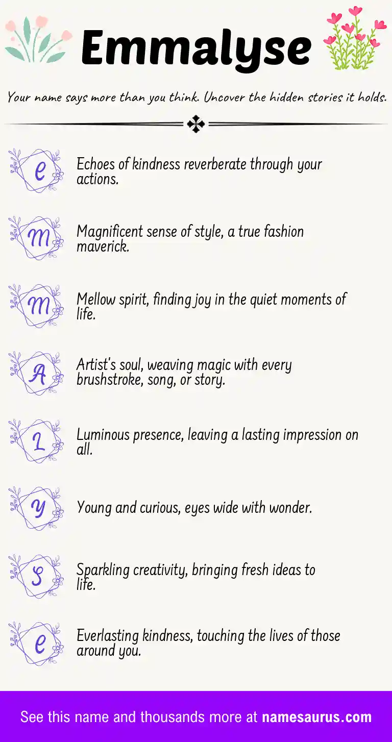Acrostic poem about Emmalyse.